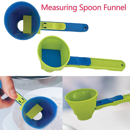 Measuring Spoon Funnel With Longer Handle Spill-Proof Powder Scoop Precise Measurement Bottles Scooper gadgets